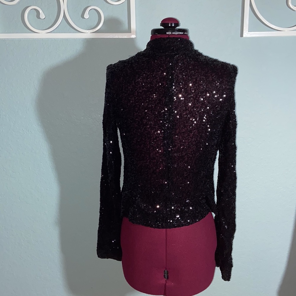 Aidan Mattox Sequin Long Sleeve Open Jacket - image 5